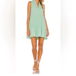 Amanda Uprichard Mint Green Tiered Sleeveless V-Neck Dress Size S Spring